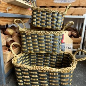 SET 3 CANASTOS DE JUNCO Y SUNCHO