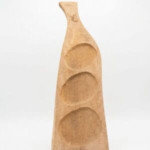 COPETINERA DE ALGARROBO DE 3 CUENCOS, 12,5X45cm